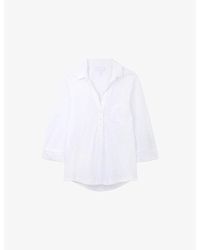The White Company - Half-Placket Regular-Fit Cotton Shirt - Lyst