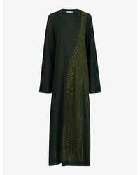 eem - Jacquard-Print Relaxed-Fit Woven Midi Dress - Lyst