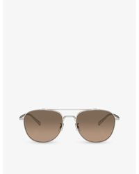 Oliver Peoples - Ov1335st Rivetti Pilot-frame Titanium Sunglasses - Lyst
