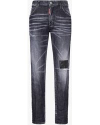 DSquared² - Patch Skater Tapered-leg Stretch-denim Jeans - Lyst