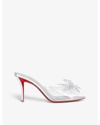 Christian Louboutin - Aqua Strass 80 Crystal-embellished Leather And Pvc Heeled Courts - Lyst