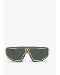 Versace - Ve2226 Wrap-around Metal Sunglasses - Lyst