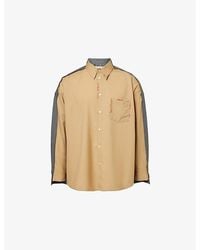 Marni - Contrast-Panel Stitched Virgin-Wool Shirt - Lyst