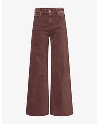 PAIGE - Anessa Wide-Leg Cotton-Stretch Denim Jeans - Lyst