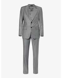 Tom Ford - Shelton-fit Single-breasted Sharkskin Wool Suit - Lyst