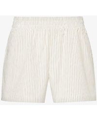 GOOD AMERICAN - Stripe-pattern Elasticated-waist Cotton-blend Poplin Shorts - Lyst