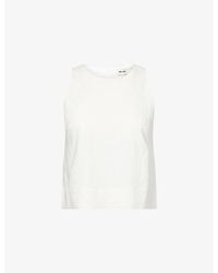 ME+EM - Crease-Less Linen-Blend Shell Crop Top - Lyst