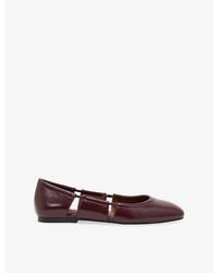 Reiss - Leona Leather Ballet Flats - Lyst