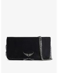 Zadig & Voltaire - Rock Studded Leather Clutch - Lyst