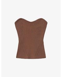 AllSaints - Cruz Ribbed Jersey Top - Lyst