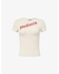 Sisters & Seekers - Mediocre Slogan Stretch-Jersey T-Shirt - Lyst