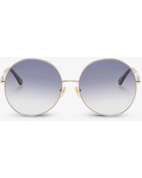 Chloé - Ch0112s Round-frame Metal Sunglasses - Lyst