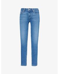 PAIGE - Verdugo Raw-hem Skinny-leg Mid-rise Denim-blend Jeans - Lyst
