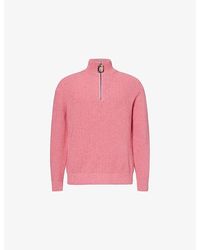 JW Anderson - Half-Zip Wool And Cotton-Blend Jumper - Lyst