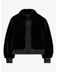 Claudie Pierlot - Collared Button-Down Faux-Fur Jacket - Lyst