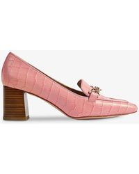 LK Bennett - Samantha Snaffle-trim Patent-leather Heeled Loafers - Lyst