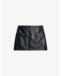 Zadig & Voltaire - Jamie Leather Mini Skirt - Lyst