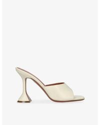 AMINA MUADDI - Lupita 95 Leather Heeled Mules - Lyst
