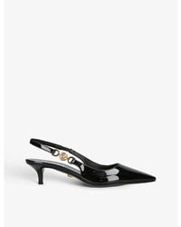 Versace - Medusa 40 Patent-leather Slingback Courts - Lyst