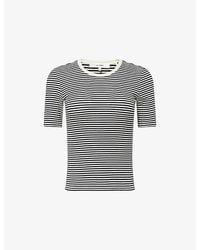 FRAME - The Fine Rib Knitted T-Shirt - Lyst