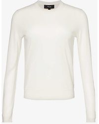 Theory - Round-neck Regular-fit Wool-blend Knitted Top - Lyst