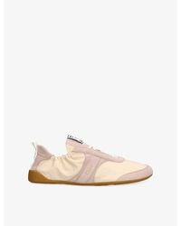 Chloé - Kick Woven And Suede Trainers - Lyst