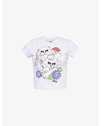 Obey - Carnation Kittens Slim-fit Stretch-cotton Jersey Top X - Lyst