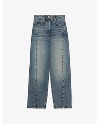 Reiss - Molly Barrel-Leg High-Rise Stretch-Denim Jeans - Lyst