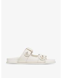 Jimmy Choo - Fayence Pearl-Embellished Leather Sandals - Lyst