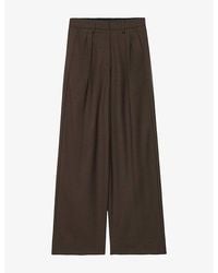 AllSaints - Laura Wide-Leg Wool-Blend Trousers - Lyst