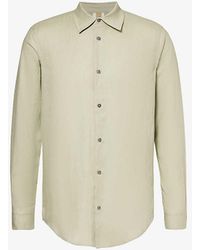 CHE - Long-sleeved Curved-hem Linen Shirt - Lyst