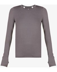 Spanx Wrap Back Long-sleeve Stretch-jersey Top - Gray