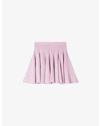 Sandro - Rhinestone-Embellished Knitted Mini Skirt - Lyst