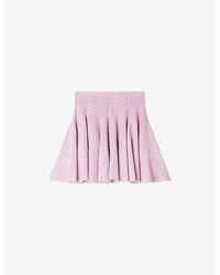 Sandro - Rhinestone-Embellished Knitted Mini Skirt - Lyst