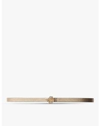 Maje - Clover-Buckle Metallic Leather Belt - Lyst