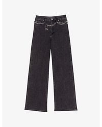 Maje - Chain-belt High-rise Stretch-denim Jeans - Lyst