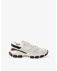 Prada - Panelled Mesh And Suede Trainers - Lyst