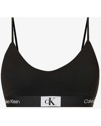 Calvin Klein - 1996 Branded Recycled Cotton-blend Bralette X - Lyst