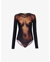 Jean Paul Gaultier - Trompe L'oeil Slim-fit Stretch-mesh Bodysuit - Lyst
