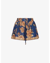 Zimmermann - Aster Printed Silk Shorts - Lyst