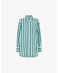 Whistles - Stripe-Pattern Oversized Cotton Shirt - Lyst