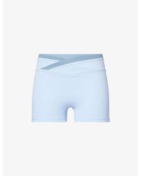 BO+TEE - Soft Active Wrap-Waistband Stretch-Woven Shorts - Lyst