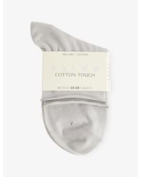 FALKE - Cotton Touch Rolled-Cuff Stretch-Cotton-Blend Socks - Lyst