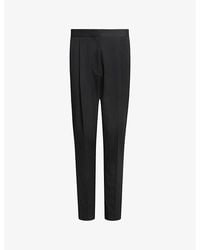 AllSaints - Nellie Pleated Tapered-leg Mid-rise Stretch-woven Trousers - Lyst