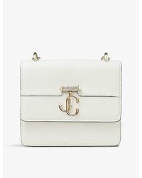 Jimmy Choo - Avenue Quad Extra-small Pearl-embellished Strap Leather Cross-body Bag - Lyst