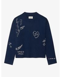 Zadig & Voltaire - Markuz Brand-Motif Cashmere Jumper - Lyst