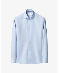 Eton - Solid Signature Contemporary-Fit Cotton Twill Shirt - Lyst