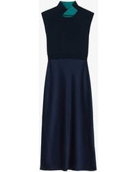 Ted Baker - Vy Paolla Twist-neck Stretch-woven Midi Dress - Lyst