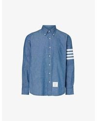 Thom Browne - Four-bar Brand-patch Regular-fit Cotton Shirt X - Lyst