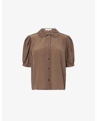 FRAME - The Prim Scalloped-Edge Silk Blouse - Lyst